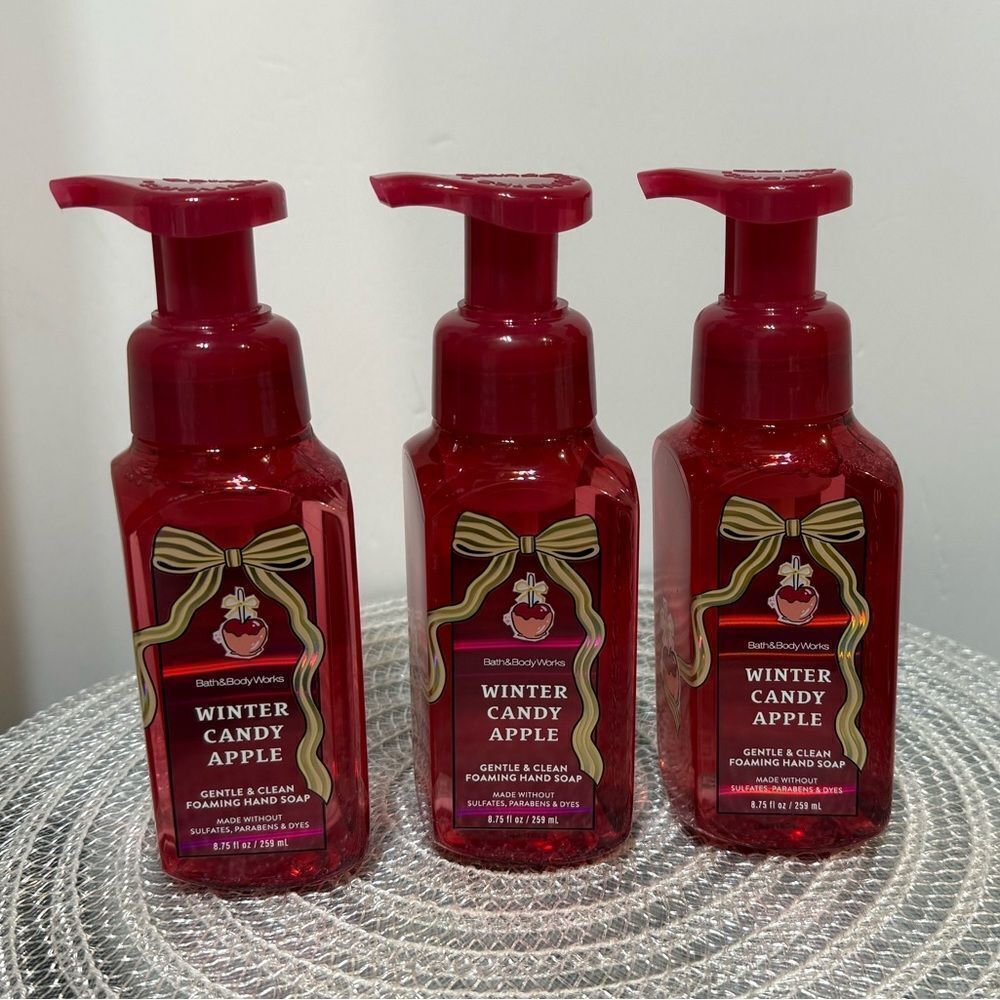 BBW Winter Candy Apple Foaming Hand Soap Set of 3 NWT